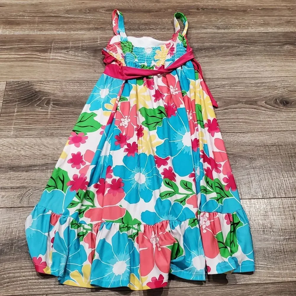 Girls Justice Dress Size 14 Kids Dress with Pink, Blue, and Yellow Floral Design